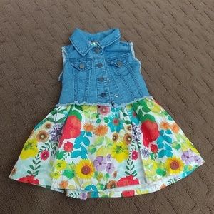 Girls flower dress and jean vest